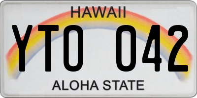 HI license plate YTO042