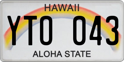 HI license plate YTO043