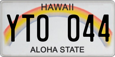 HI license plate YTO044