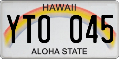 HI license plate YTO045