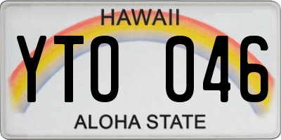 HI license plate YTO046