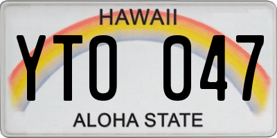 HI license plate YTO047