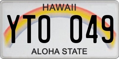 HI license plate YTO049