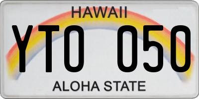 HI license plate YTO050