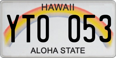 HI license plate YTO053