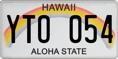 HI license plate YTO054