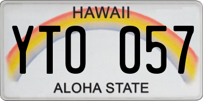 HI license plate YTO057