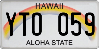 HI license plate YTO059