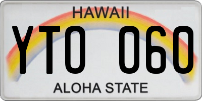 HI license plate YTO060