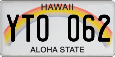 HI license plate YTO062
