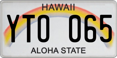 HI license plate YTO065