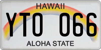HI license plate YTO066