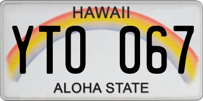 HI license plate YTO067
