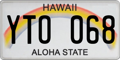 HI license plate YTO068