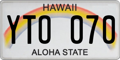 HI license plate YTO070