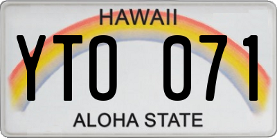 HI license plate YTO071