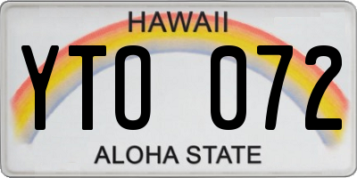 HI license plate YTO072