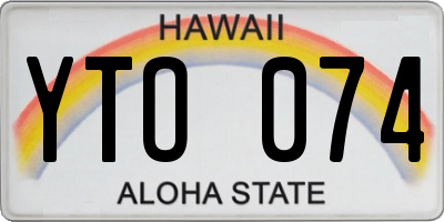 HI license plate YTO074
