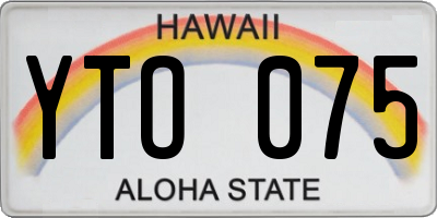 HI license plate YTO075