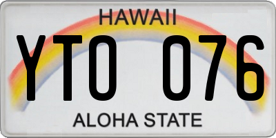HI license plate YTO076