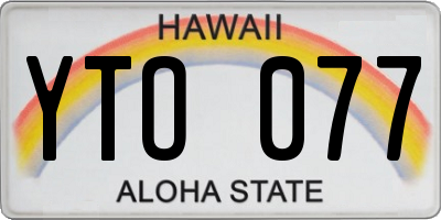HI license plate YTO077