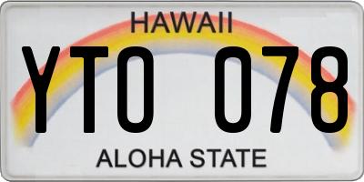 HI license plate YTO078