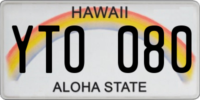 HI license plate YTO080