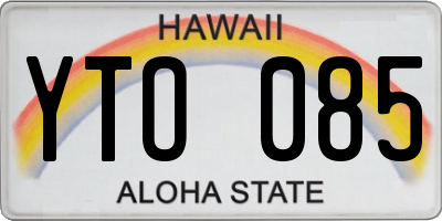HI license plate YTO085