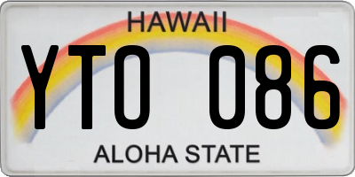 HI license plate YTO086