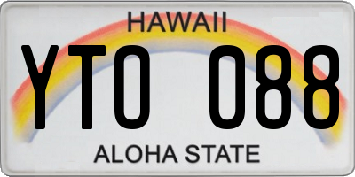 HI license plate YTO088