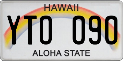 HI license plate YTO090