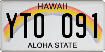 HI license plate YTO091