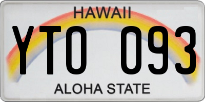 HI license plate YTO093