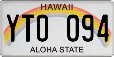 HI license plate YTO094
