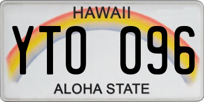 HI license plate YTO096