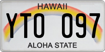 HI license plate YTO097