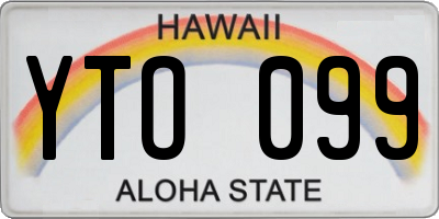 HI license plate YTO099