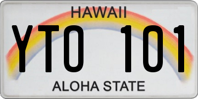 HI license plate YTO101