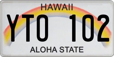HI license plate YTO102