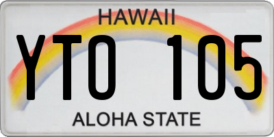 HI license plate YTO105