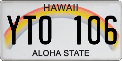 HI license plate YTO106