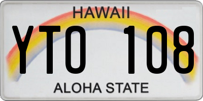 HI license plate YTO108