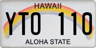 HI license plate YTO110