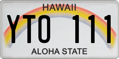 HI license plate YTO111
