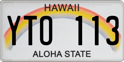 HI license plate YTO113