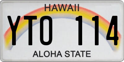 HI license plate YTO114