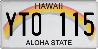 HI license plate YTO115
