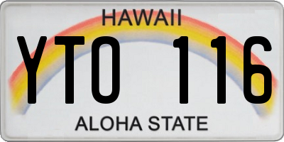 HI license plate YTO116