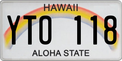 HI license plate YTO118