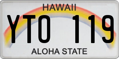 HI license plate YTO119
